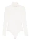 Maison Margiela High-neck Sheer Bodysuit In Cream