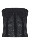 Maison Margiela Mesh-panel Cropped Top In 900