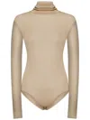 Maison Margiela Long-sleeved Bodysuit With Turtleneck And Stitch Detailing In Multi