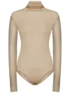 Maison Margiela Long-sleeved Bodysuit With Turtleneck And Stitch Detailing In Multi