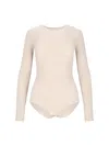 Maison Margiela Mm4 Viscose-blend Bodysuit In Beige