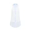 Maison Margiela Light Blue Cotton Sleeveless Shirt In Blue