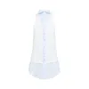 Maison Margiela Light Blue Cotton Sleeveless Shirt In Blue