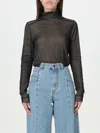Maison Margiela Maison Martin Margiela Women Body Collo Alto Semitrasparente In Black