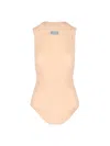 Maison Margiela Sleeveless Bodysuit With Round Neckline And Seamless Finish In Neutral
