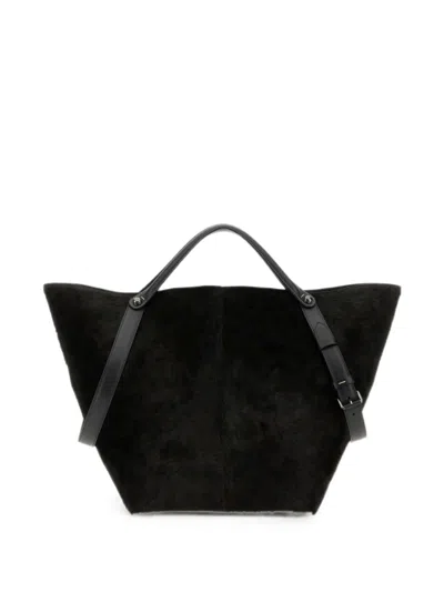 Maison Margiela Grosser Dress-age Tote Bag Mit Leopardenprint In Black