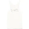 Maison Margiela Beige Top With Wide Neckline And Logo Printed On The Front In Viscose And Cotton Blend Woman In Multicolor