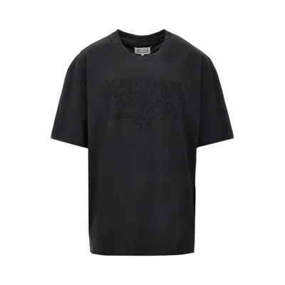 Maison Margiela Black Cotton Oversize T-shirt In Gray