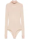 Maison Margiela Maison Martin Margiela Women Body Collo Alto Semitrasparente In Beige