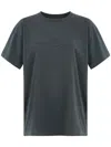 Maison Margiela Womens Washed Black Brand-embroidered Faded-wash Cotton-jersey T-shirt In Multicolor