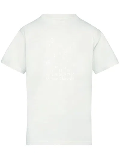 Maison Margiela Off White Off-white Logo Cotton T-shirt In Grey