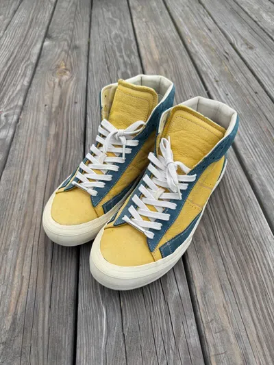 Pre-owned Maison Margiela Trainers Shoes In Blue/yellow