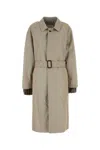 Maison Margiela Trench In Misto Cotone Tortora Donna