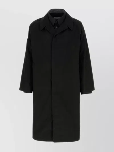 Maison Margiela Trench Coat Cotton Hidden Placket In Black