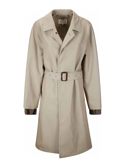 Maison Margiela Trench Coat In Stone