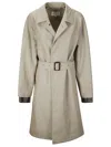 Maison Margiela Trench Coat In Stone