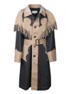 Maison Margiela Fringed Panelled Single-breasted Coat In Beige