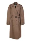 Maison Margiela Double-breasted Cotton Blend Trench Coat In Green