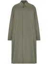 Maison Margiela Long Sage Green Trench Coat With Central Slit In Green