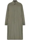 Maison Margiela Long Sage Green Trench Coat With Central Slit In Green