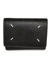 Maison Margiela Tri-fold Buttoned Wallet In Black