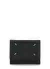 Maison Margiela Tri-fold Buttoned Wallet In Black