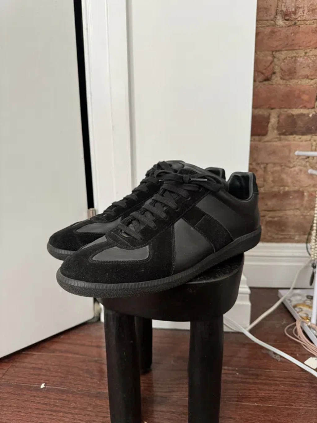 Pre-owned Maison Margiela Triple Black Gat Replica Size 44 Shoes