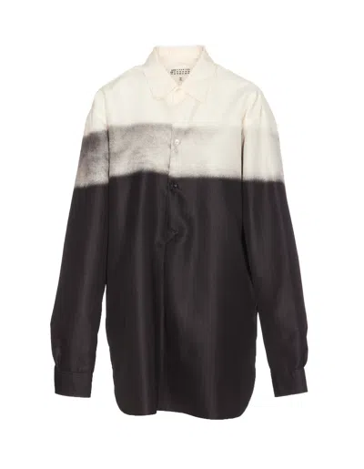 Maison Margiela Trompe Loeil Pinstripe Shirt In Black
