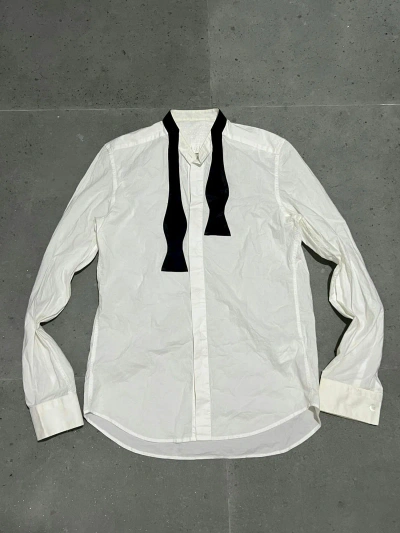 Pre-owned Maison Margiela Trompe L'oeile Bowtie Shirt In White