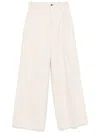 Maison Margiela Wide-leg Trousers With High Waist In Beige