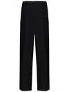 Maison Margiela Pleated High-waist Trousers In Black Polyester In Black