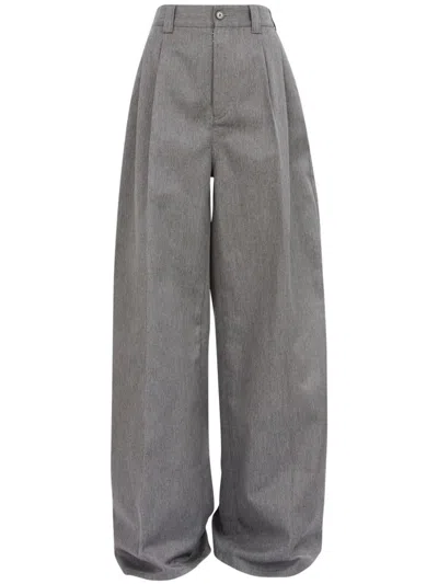 Maison Margiela Pleat-detailed Twill Trousers In Black