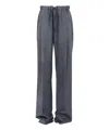 Maison Margiela Charcoal Gray Drawstring Pants With Mid-rise Waistband And Reinforced Ankles In Grey
