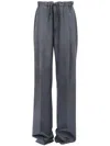 Maison Margiela Charcoal Gray Drawstring Pants With Mid-rise Waistband And Reinforced Ankles In Multicolor