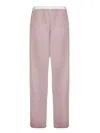 Maison Margiela Wide Leg Semi-sheer Trousers In Pink