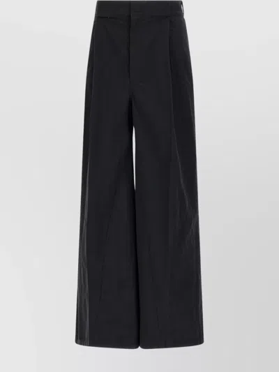 Maison Margiela Trousers Wide Leg Pleated Front In Black