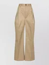 Maison Margiela Trousers With Back Pockets And Pleated Design In Brown