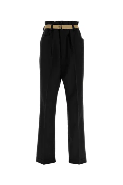 Maison Margiela Trousers With Belt In Black