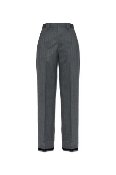 Maison Margiela Trousers With Wool Trim In Gray