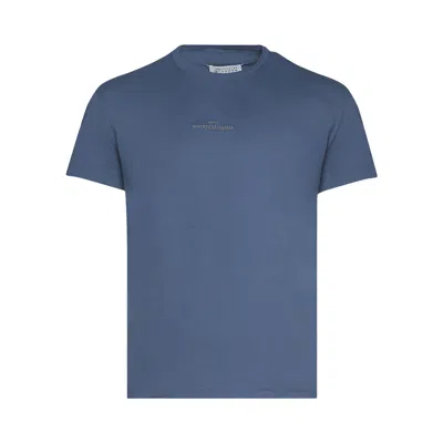 Pre-owned Maison Margiela T-shirt 'avio/grey Embroidery' | Blue | Men's Size 38