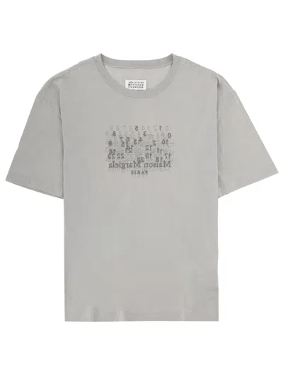 Maison Margiela Cotton Numerical T-shirt Man Pearl Grey In Gray