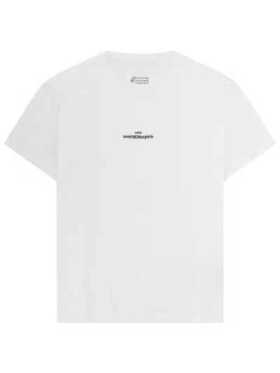 Maison Margiela Logo-embroidered Cotton-jersey T-shirt In Multi