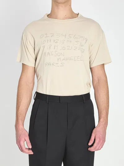 Maison Margiela T-shirt In Numeric Cotton In Neutral