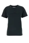Maison Margiela Washed Black T-shirt With Embroidered Logo