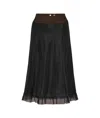 Maison Margiela Black & Brown 'anonymity Of The Lining' Midi Skirt In Black