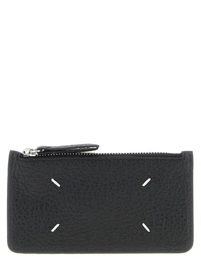 Maison Margiela Tumbled Calfskin Card Case In Black