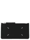 Maison Margiela Tumbled Leather Zipped Cardholder In Black