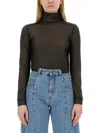 Maison Margiela Maison Martin Margiela Women Body Collo Alto Semitrasparente In Black