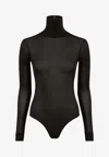 Maison Margiela Maison Martin Margiela Women Body Collo Alto Semitrasparente In Black