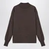 Maison Margiela Four Stitches Wool Turtleneck Sweater In Brown